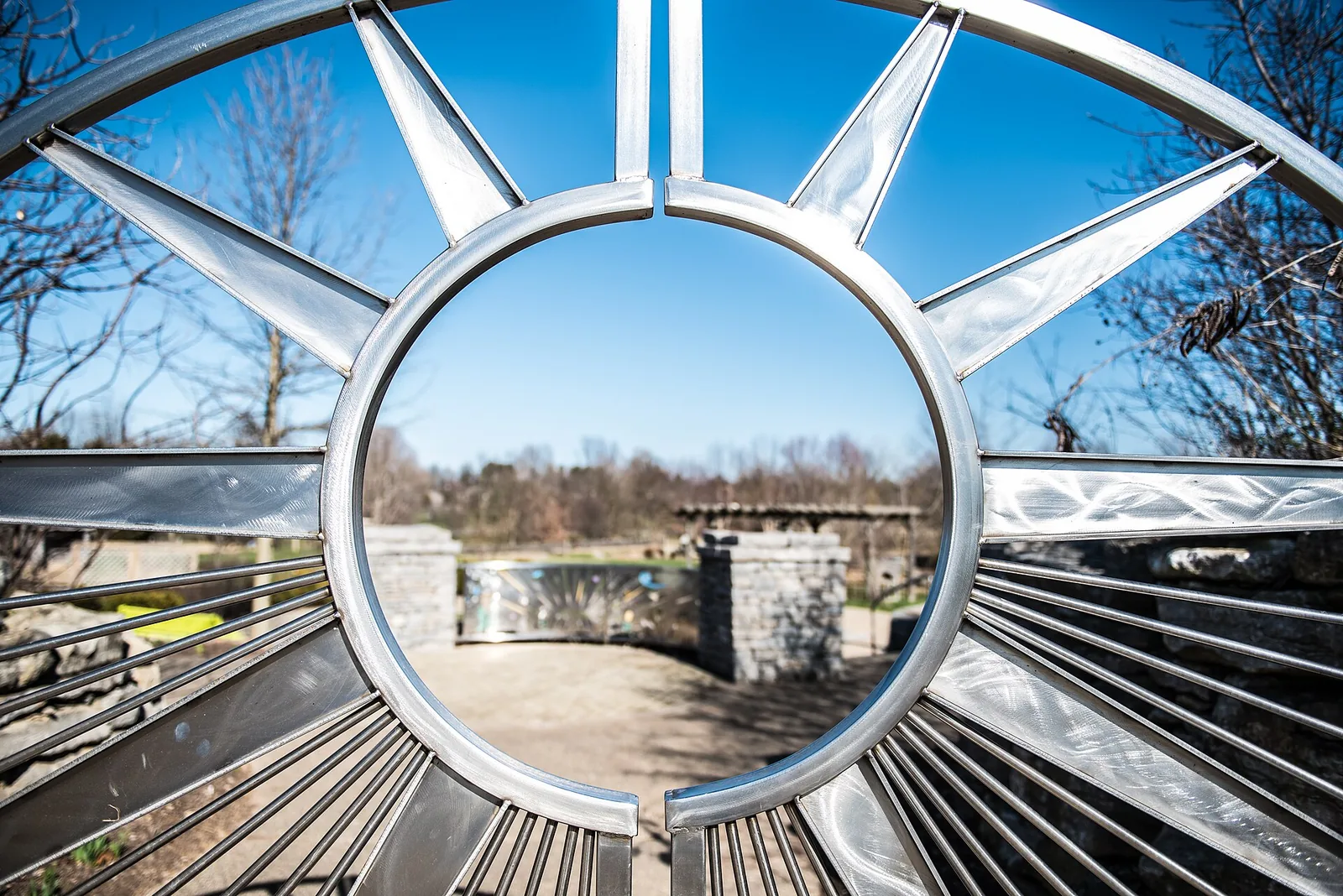 The gate at the entrance to the Kentucky Children's Garden at The Arboretum on Alumni Drive in Lexington