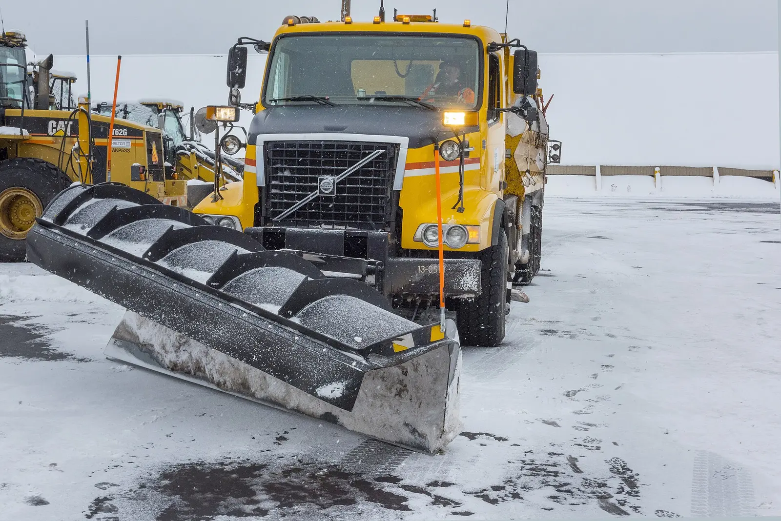 A snowplow ready to head out at Santiam Pass, Oregon. The picture does not show a Lexington city truck.