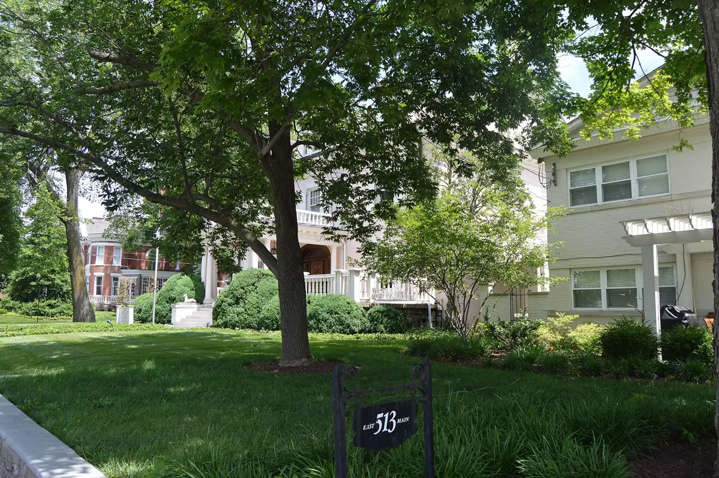 Houses and shade trees on East Main Street, east of Forest Avenue, in Lexington