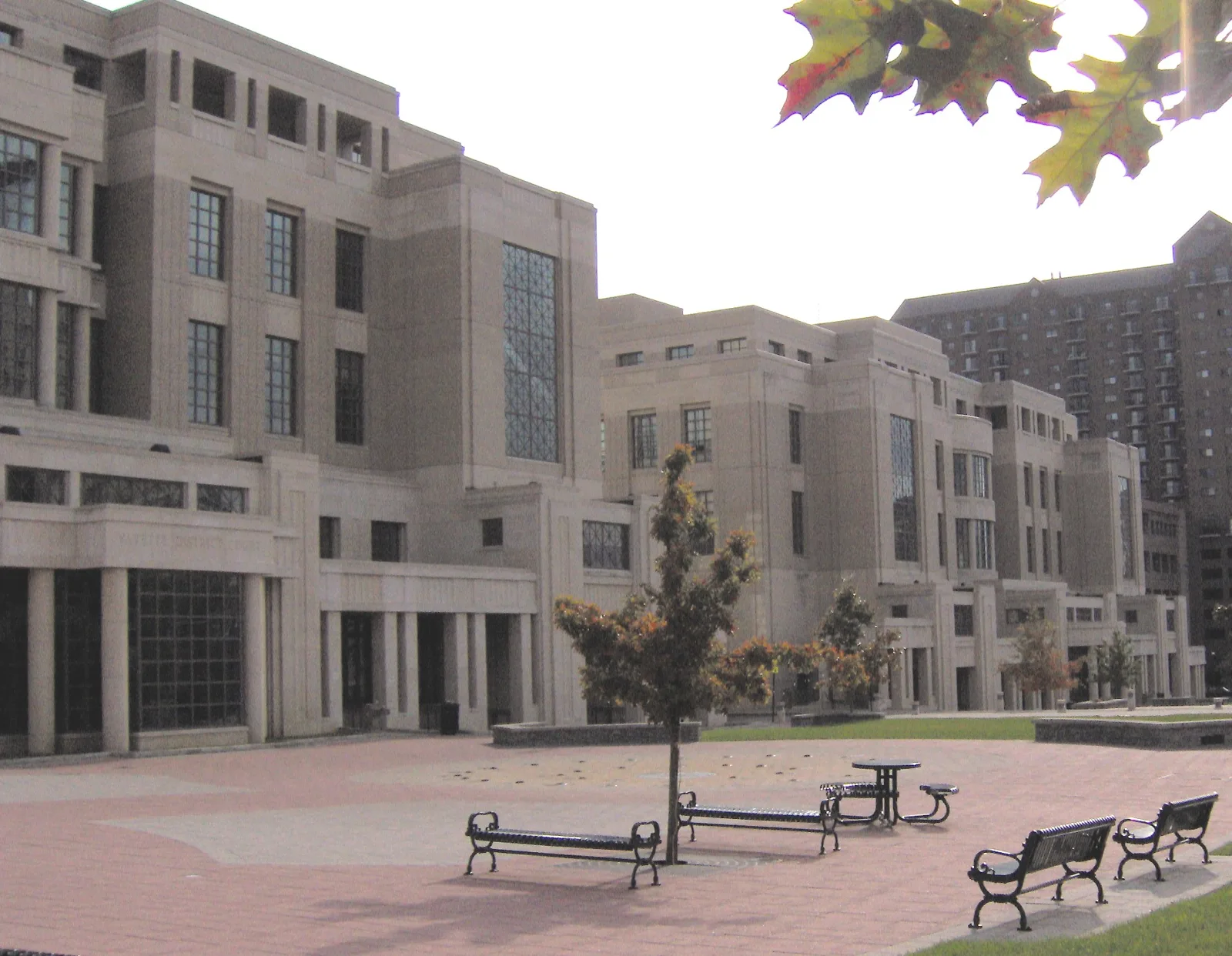 The plaza outside the Robert F. Stephens Courthouse on North Limestone in downtown Lexington