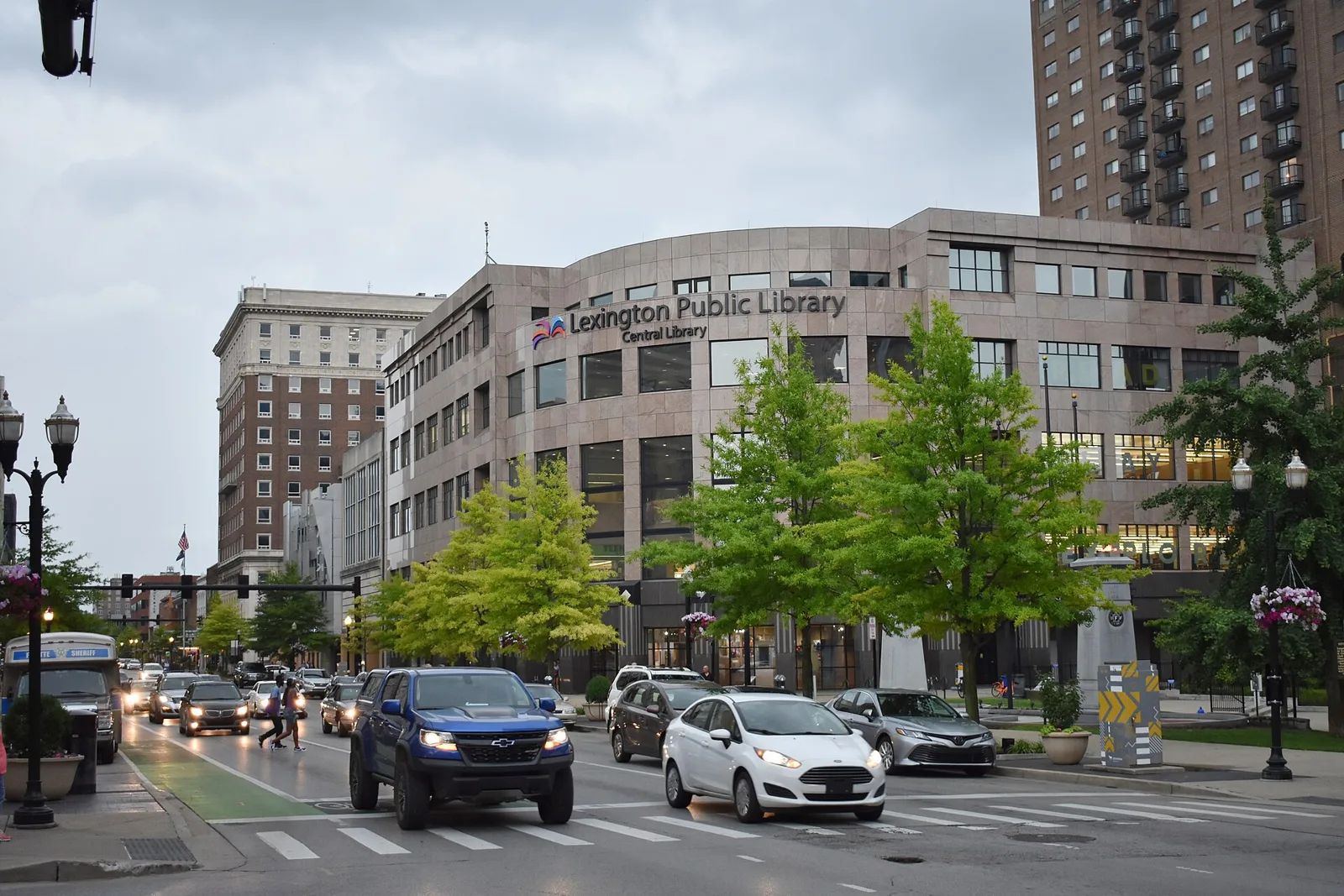 The Lexington Public Library's Central Library on East Main Street, one of six early voting and Election Day vote centers